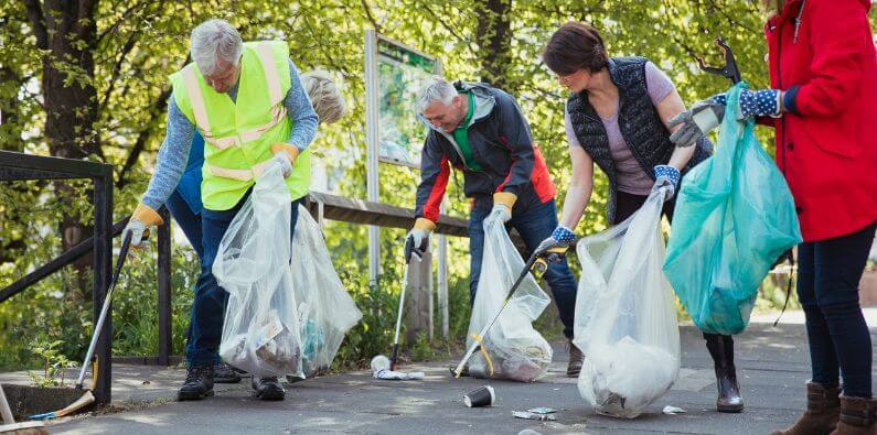 A group of volunteers litter picking in Sutton Coldfield